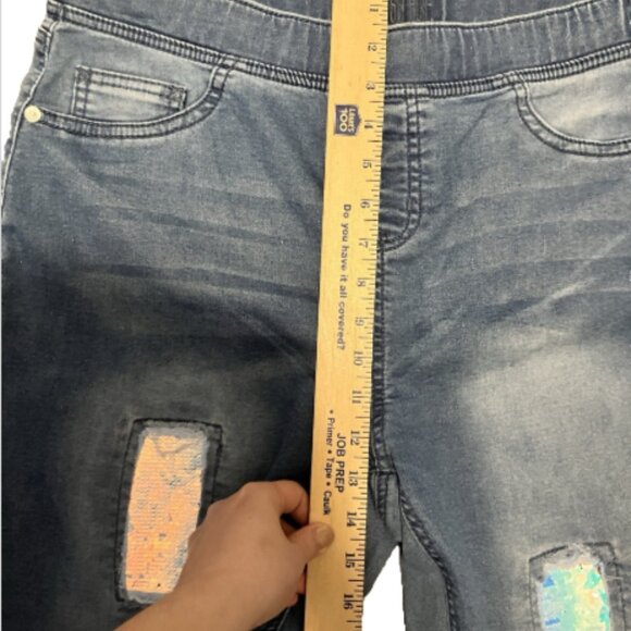 Justice 22 Plus Mid Rise Ladies Legging Denim Multicolor Jeans. NWOT - Picture 2 of 12